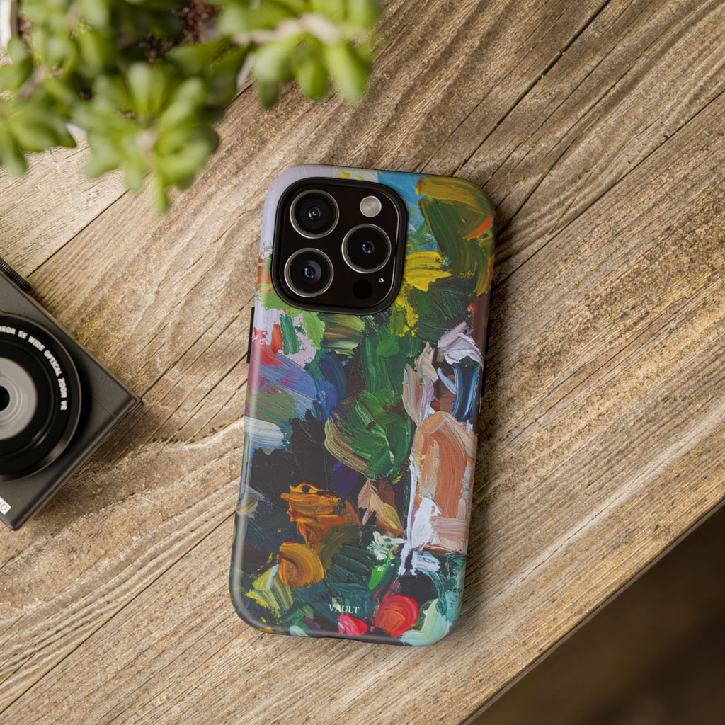 Abstract Paint Brushstroke Phone Case — Colorful Artistic Tough Case