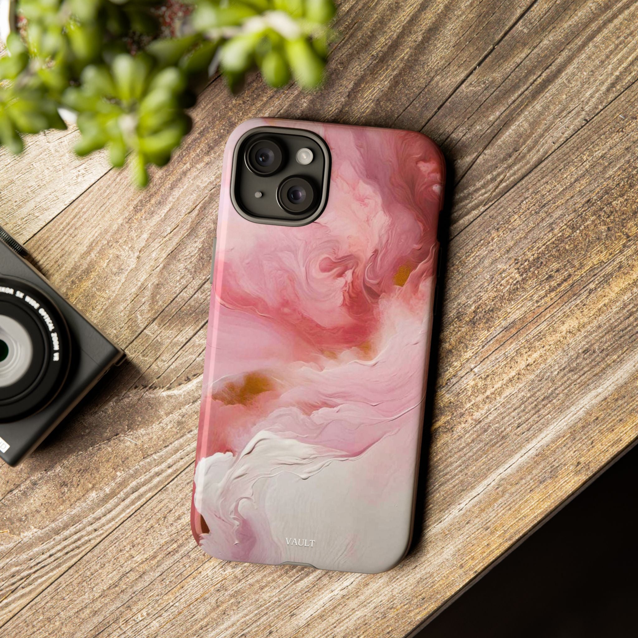 Pink Marble Tough Phone Case — Protective Artistic Phone Cover