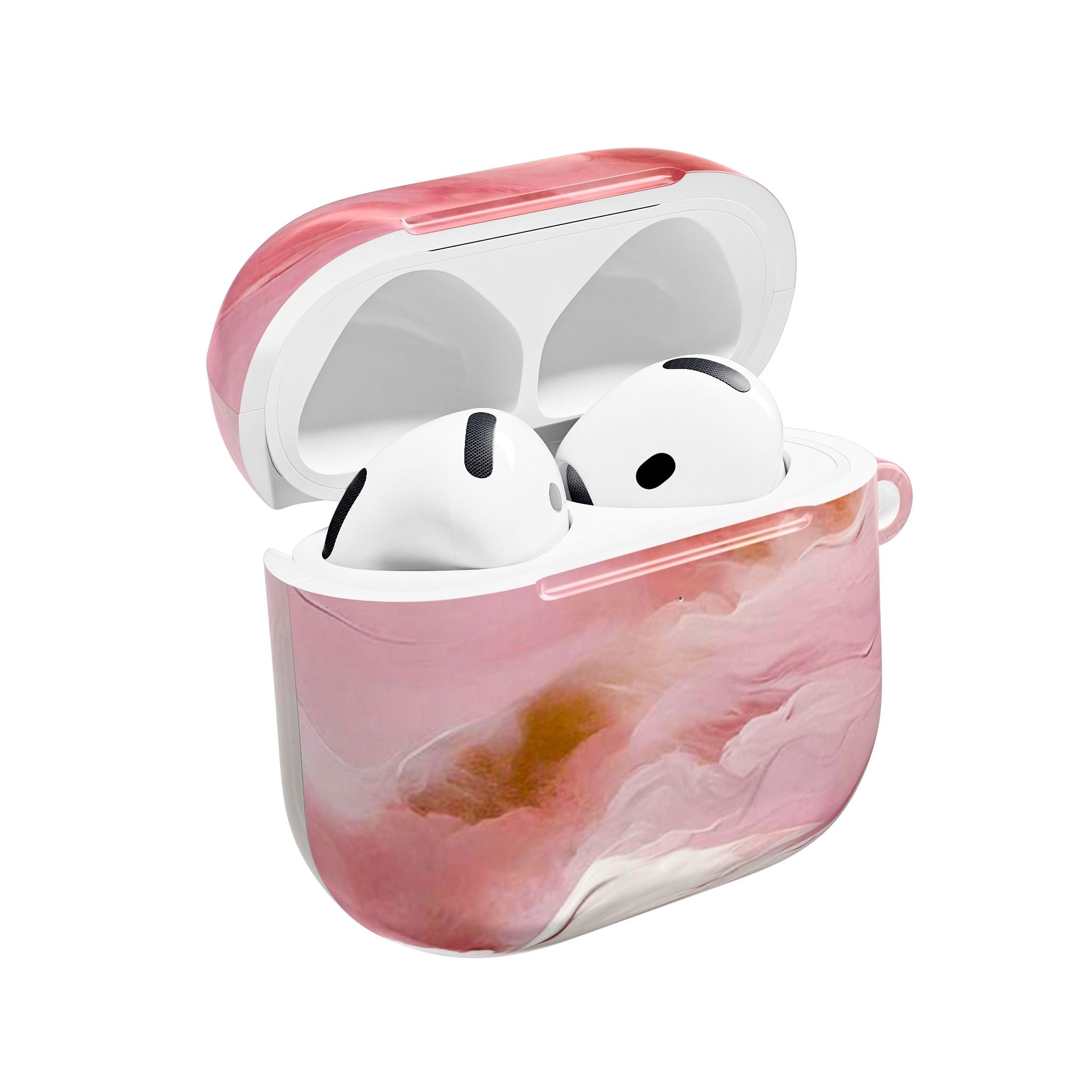 Pink Marble AirPod Case – Swirl Pattern Protective Cover