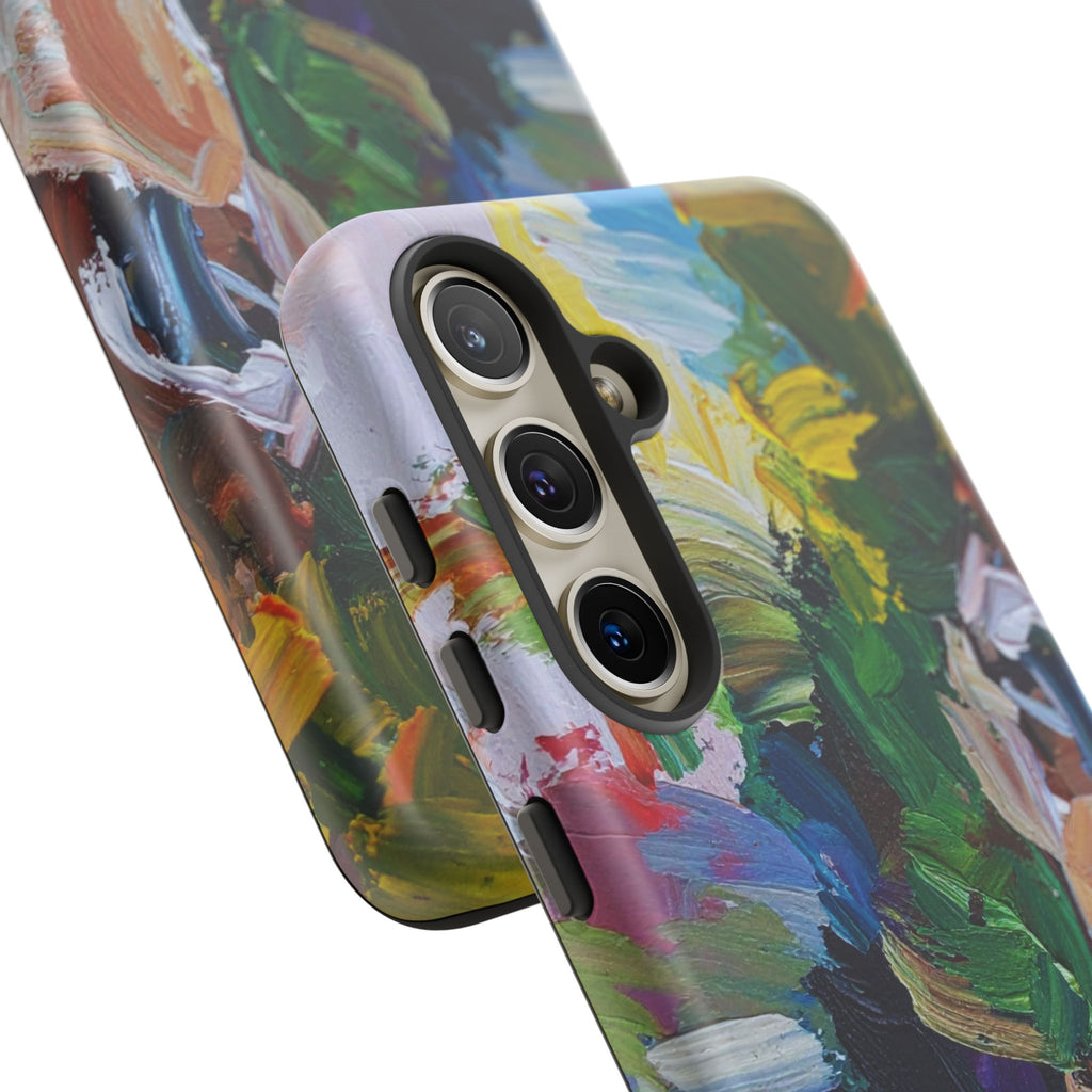 Abstract Paint Brushstroke Phone Case — Colorful Artistic Tough Case