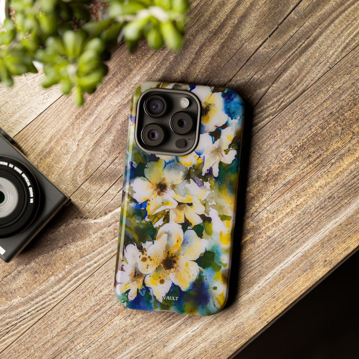 Floral Watercolor Tough Case – Yellow White Blossom Phone Cover