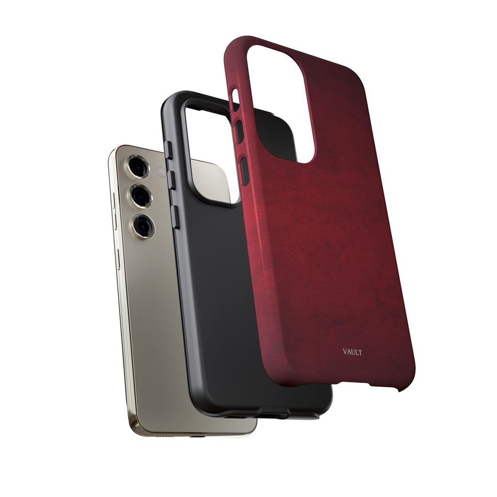 Red Leather Texture Phone Case Impact-Resistant Case