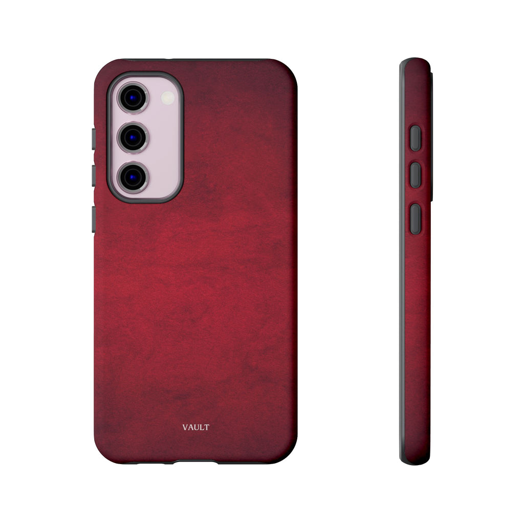 Red Leather Texture Phone Case Impact-Resistant Case