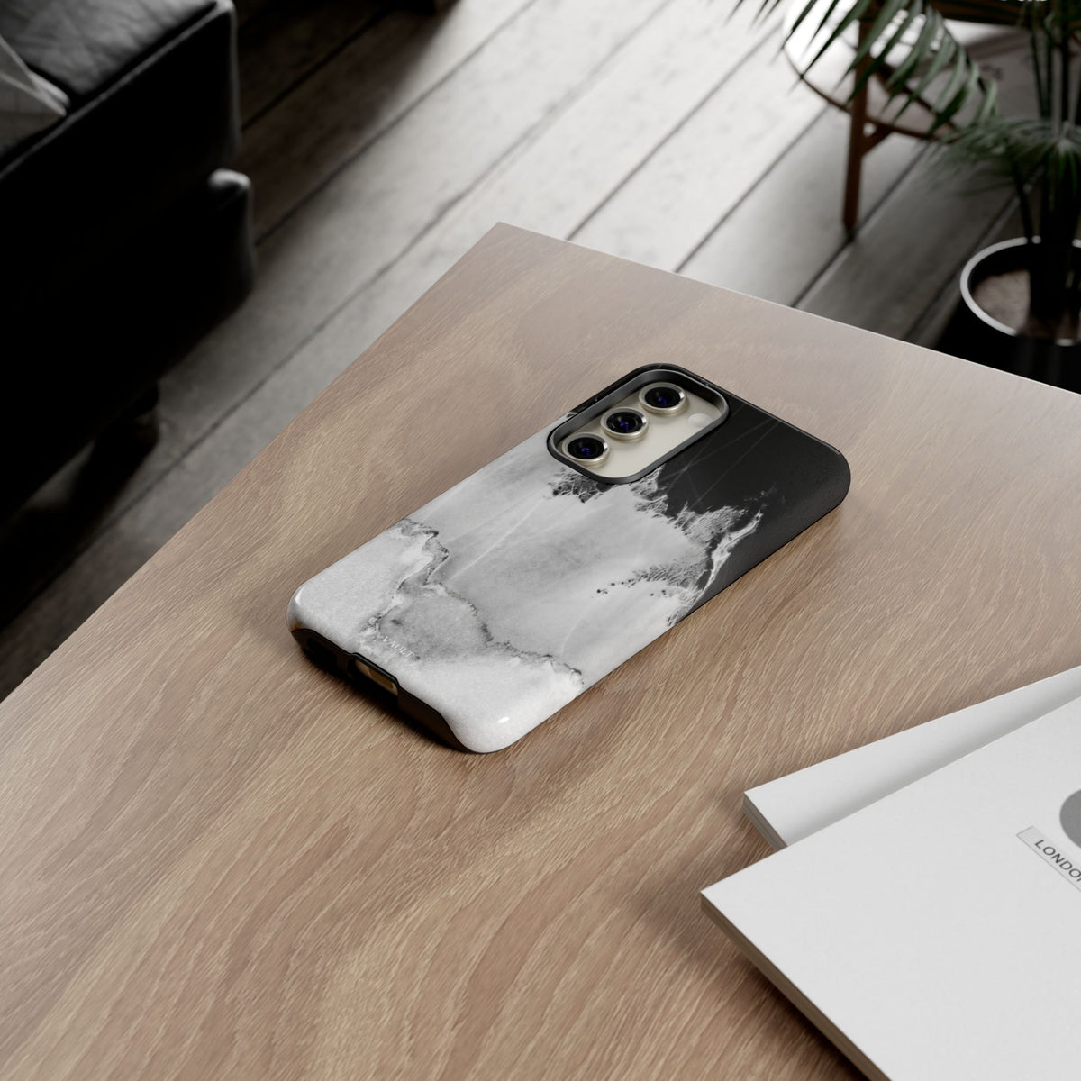 Marble Ink Tough Case — Black & White Abstract Phone Cover