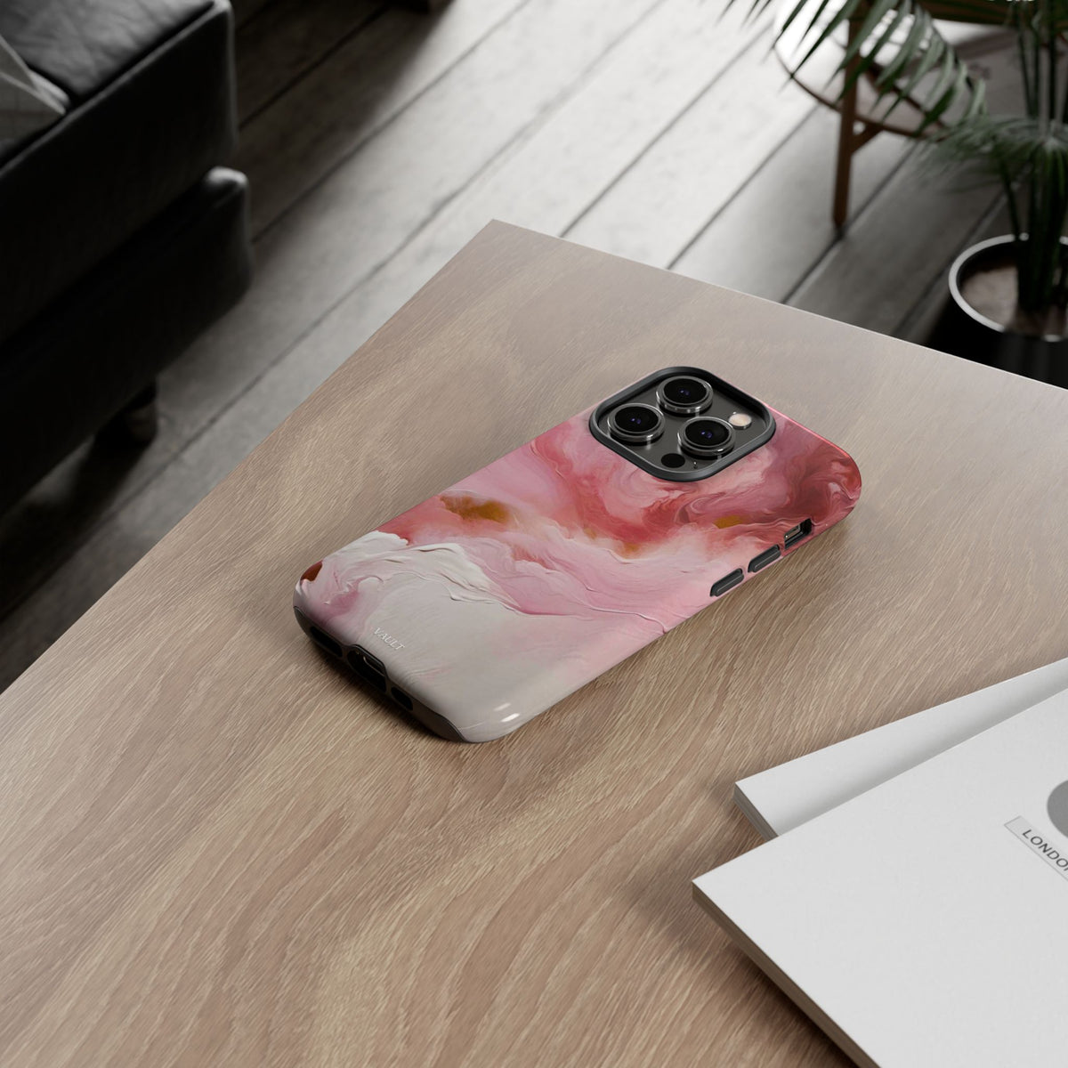 Pink Marble Tough Phone Case — Protective Artistic Phone Cover