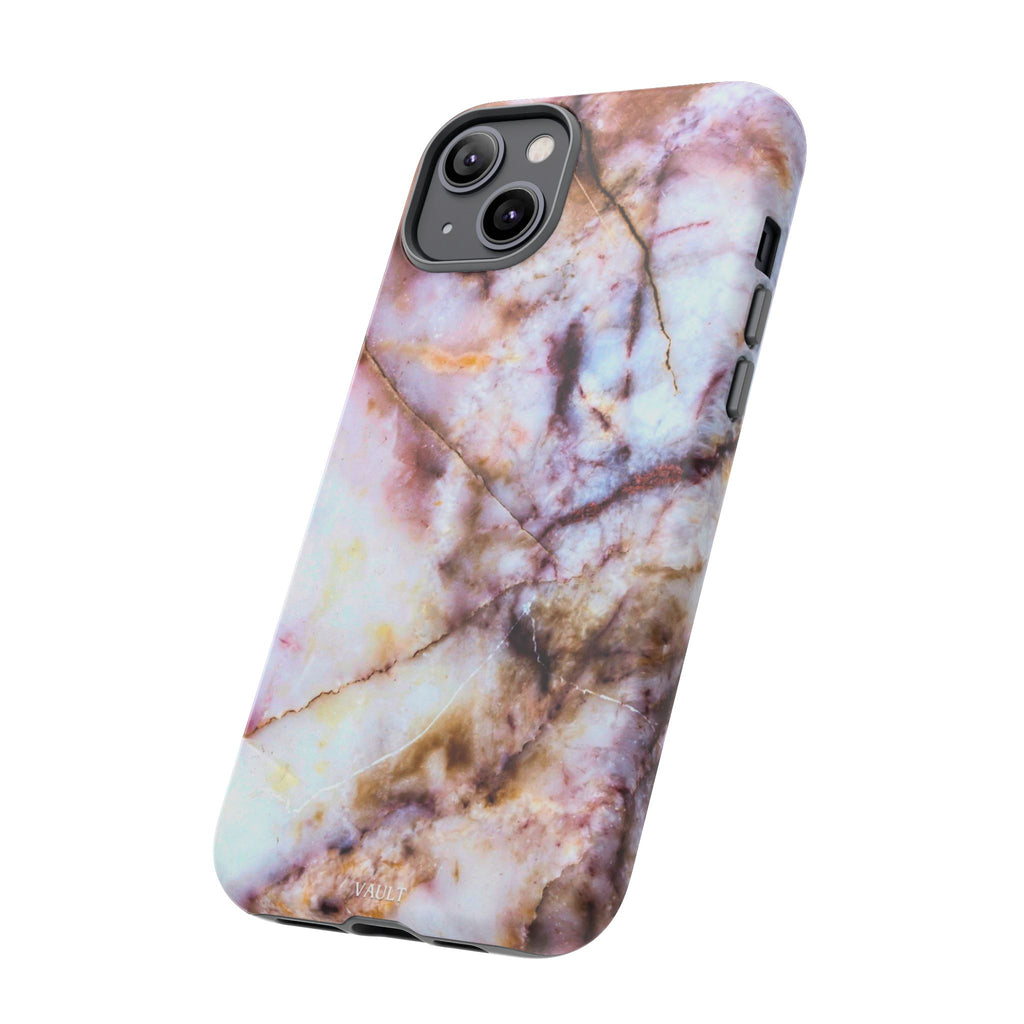 Marble Vein Tough Phone Case — Pink Quartz Protective Cover