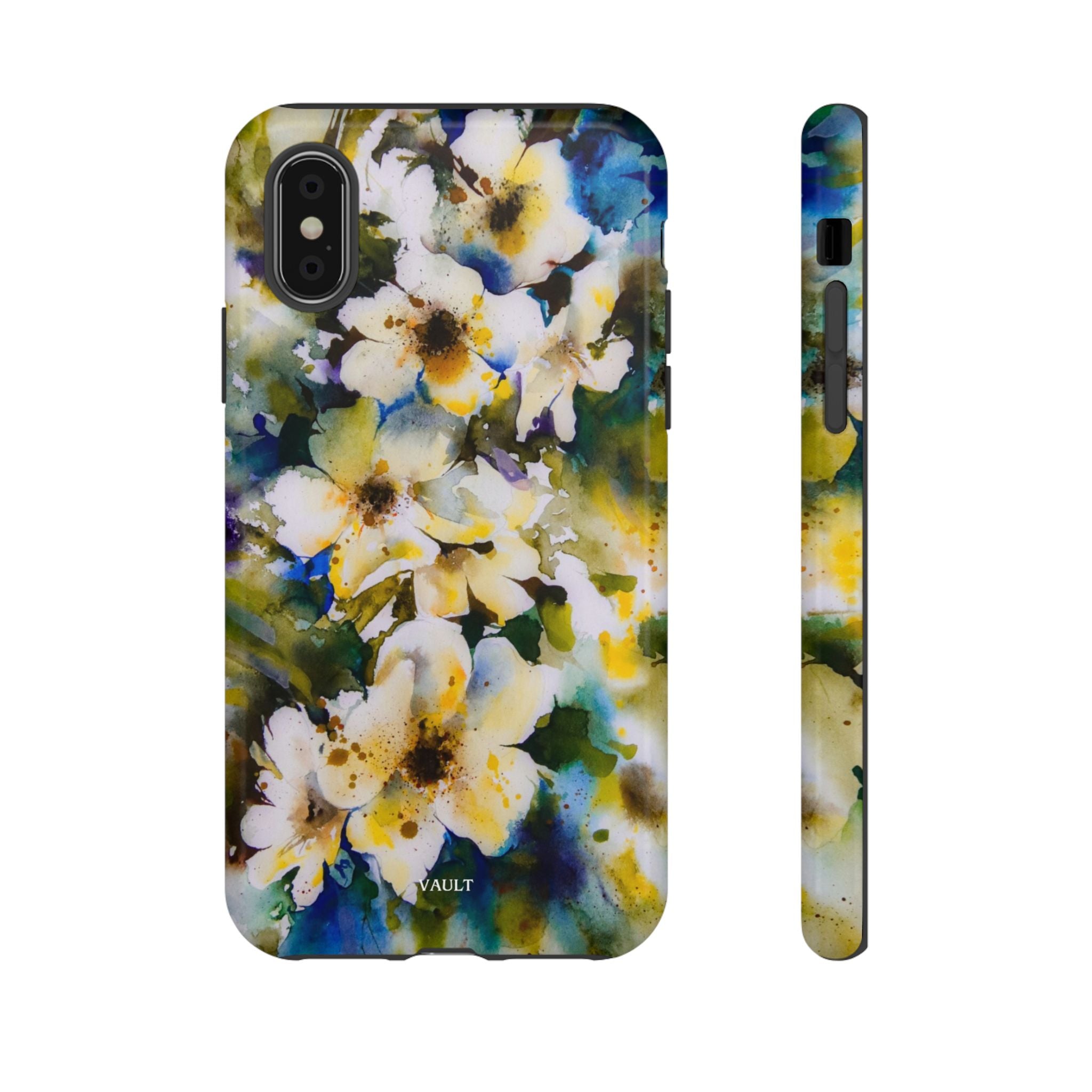 Floral Watercolor Tough Case – Yellow White Blossom Phone Cover