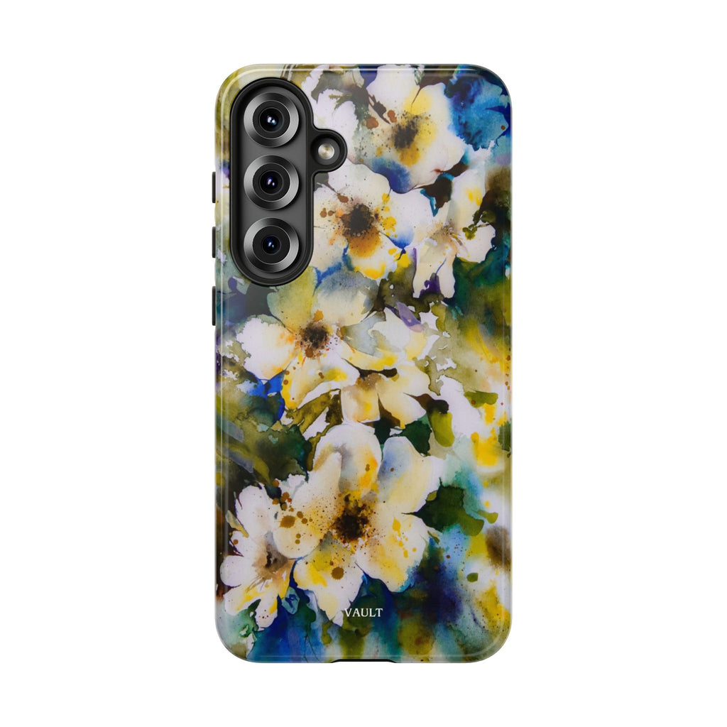 Floral Watercolor Tough Case – Yellow White Blossom Phone Cover