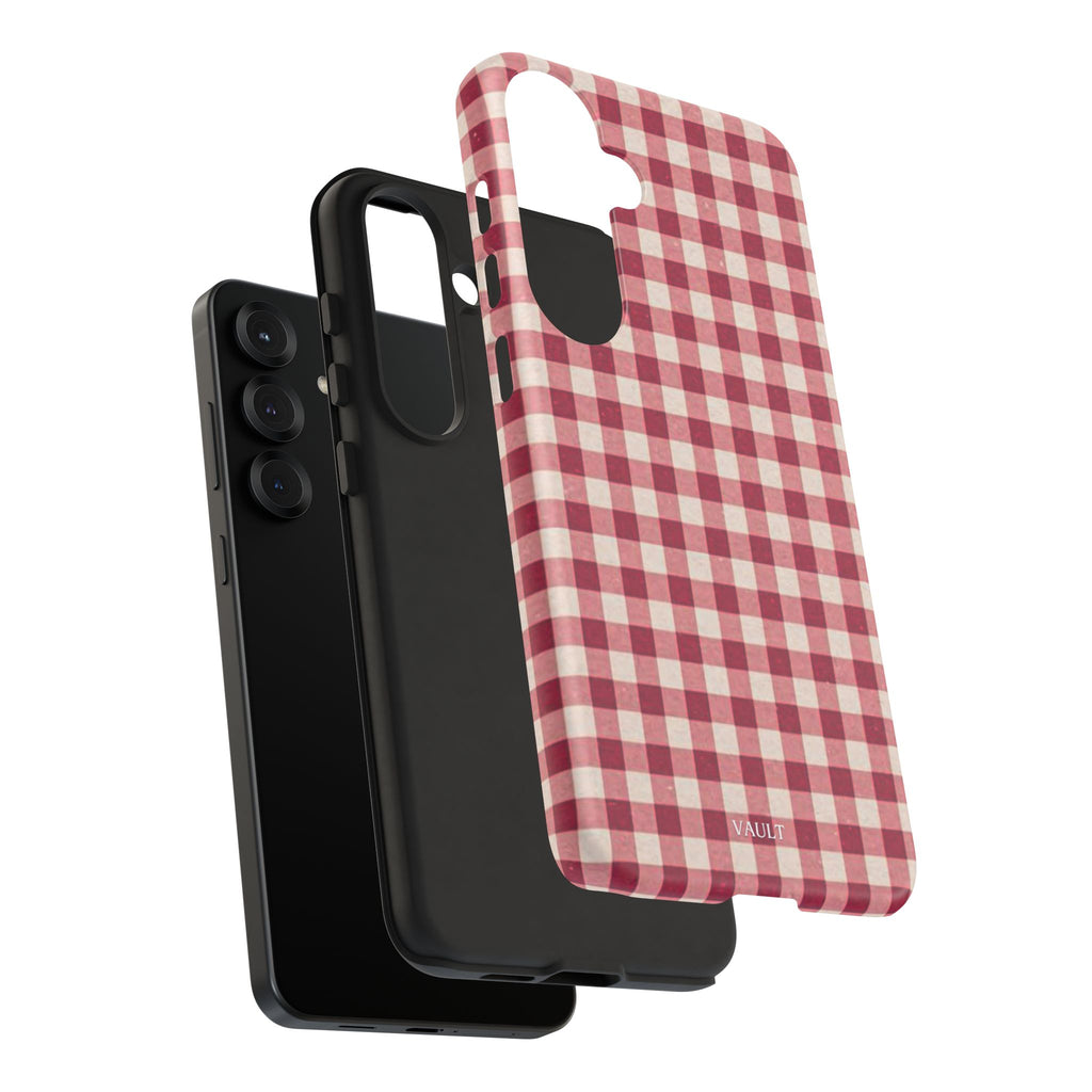 Gingham Phone Case — Red Plaid Tough Case