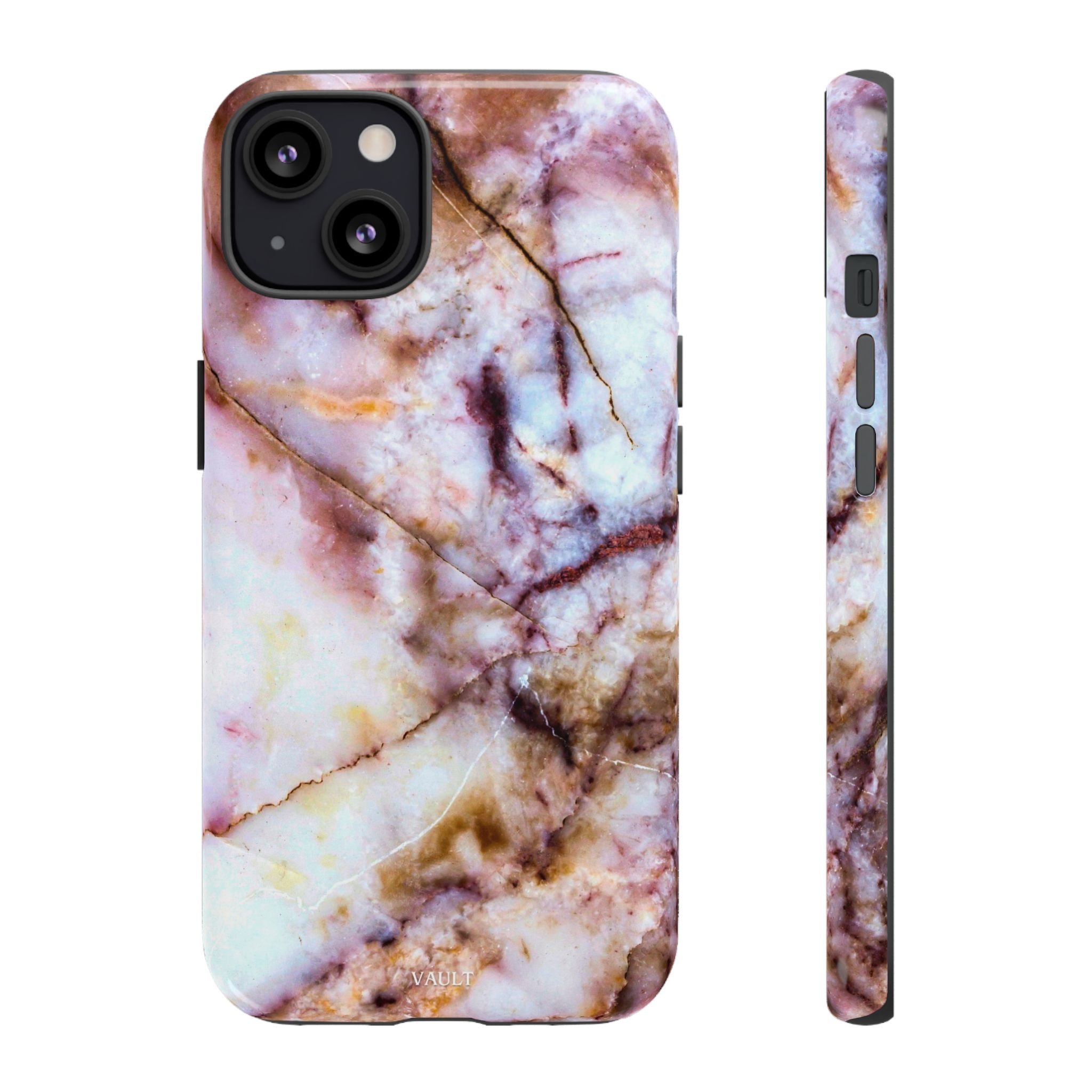 Marble Vein Tough Phone Case — Pink Quartz Protective Cover