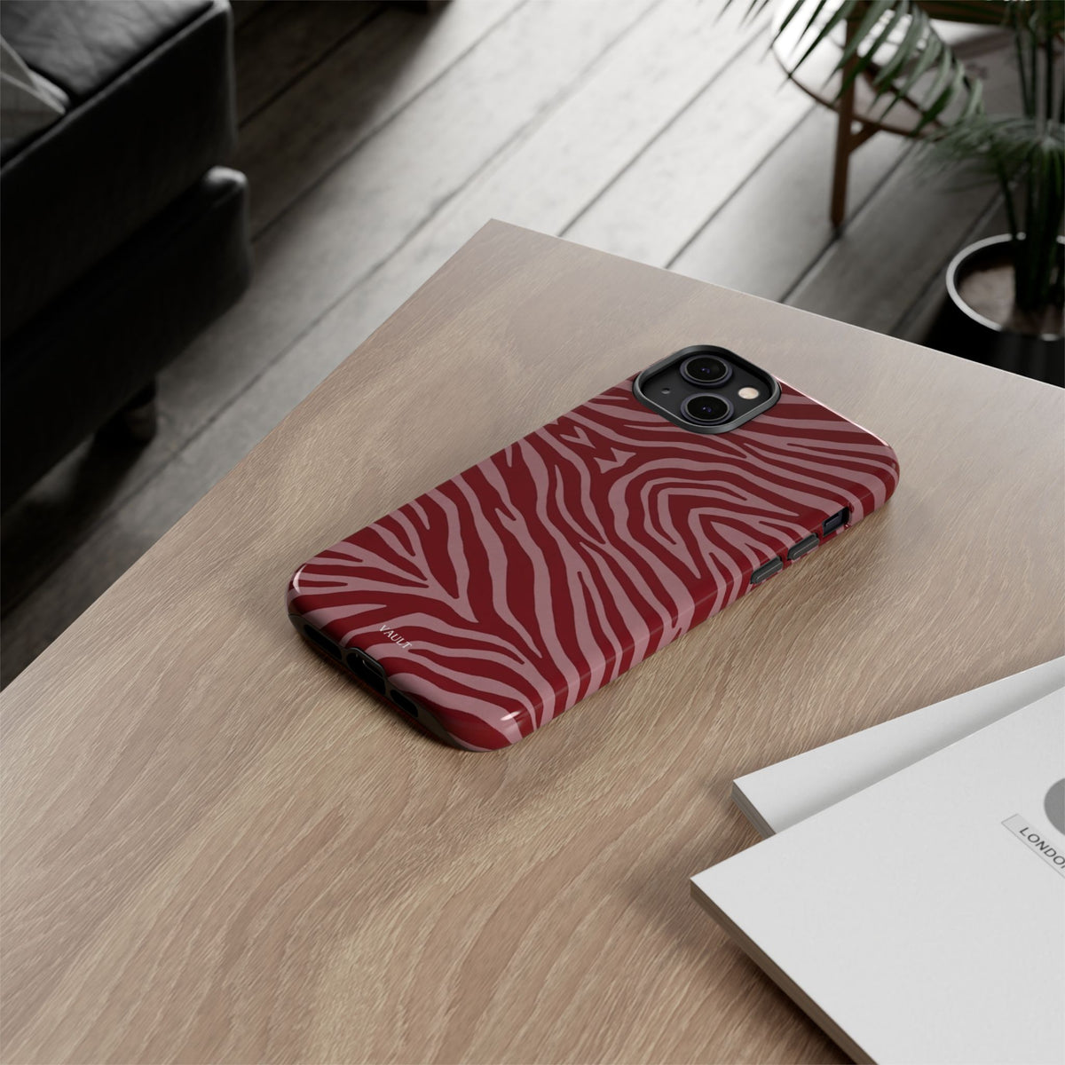 Red Zebra Print Tough Phone Case