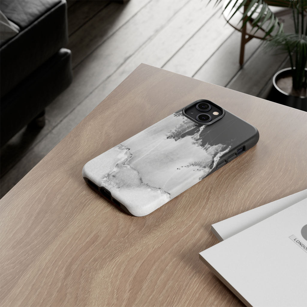 Marble Ink Tough Case — Black & White Abstract Phone Cover
