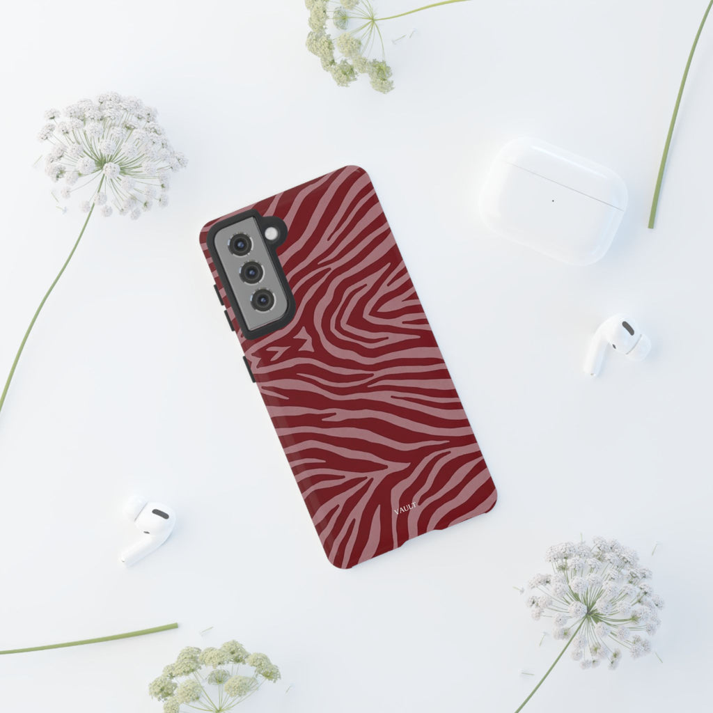 Red Zebra Print Tough Phone Case