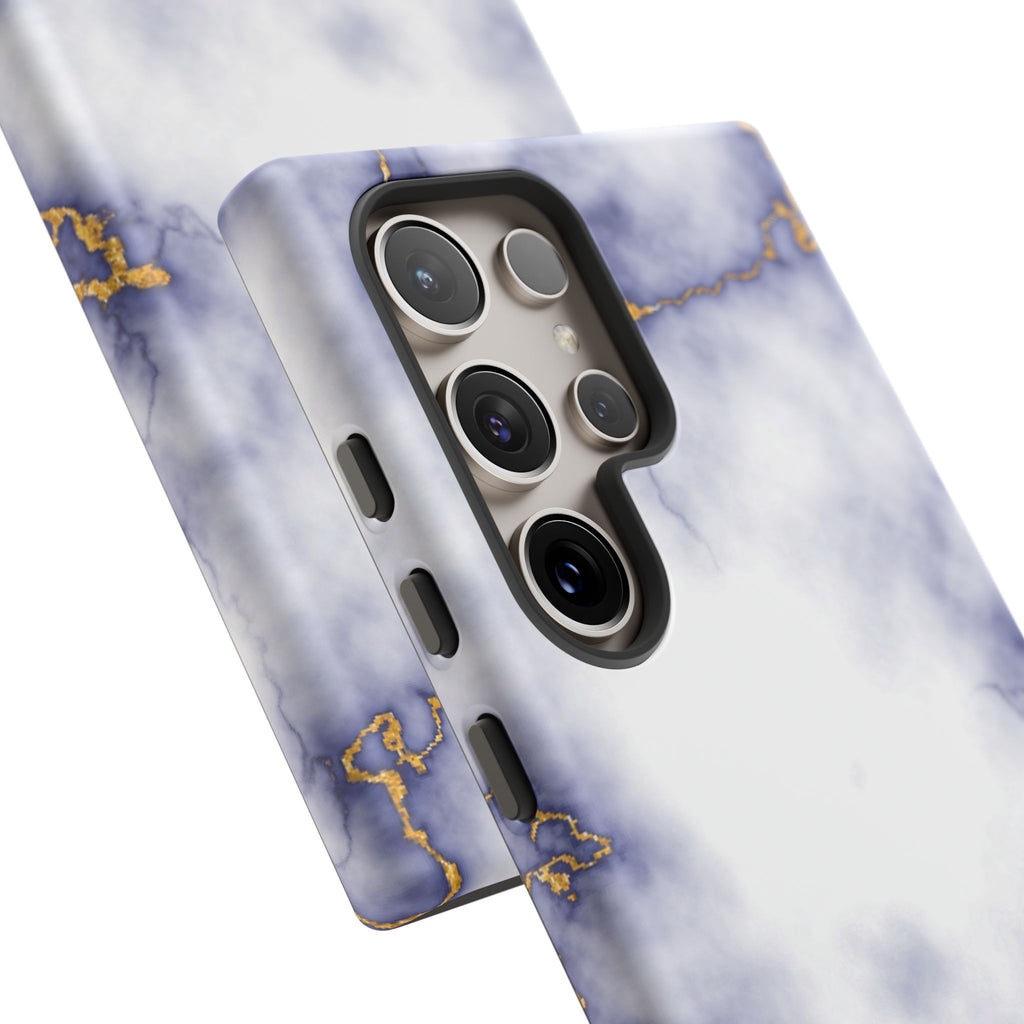Purple Marble Tough Phone Case with Gold Veins