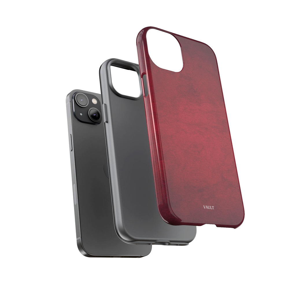 Red Leather Texture Phone Case Impact-Resistant Case