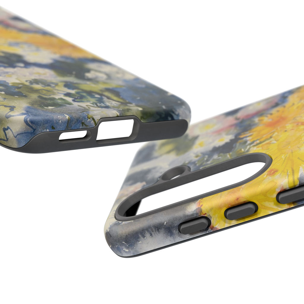 Floral Watercolor Phone Case – Yellow Chrysanthemums Design