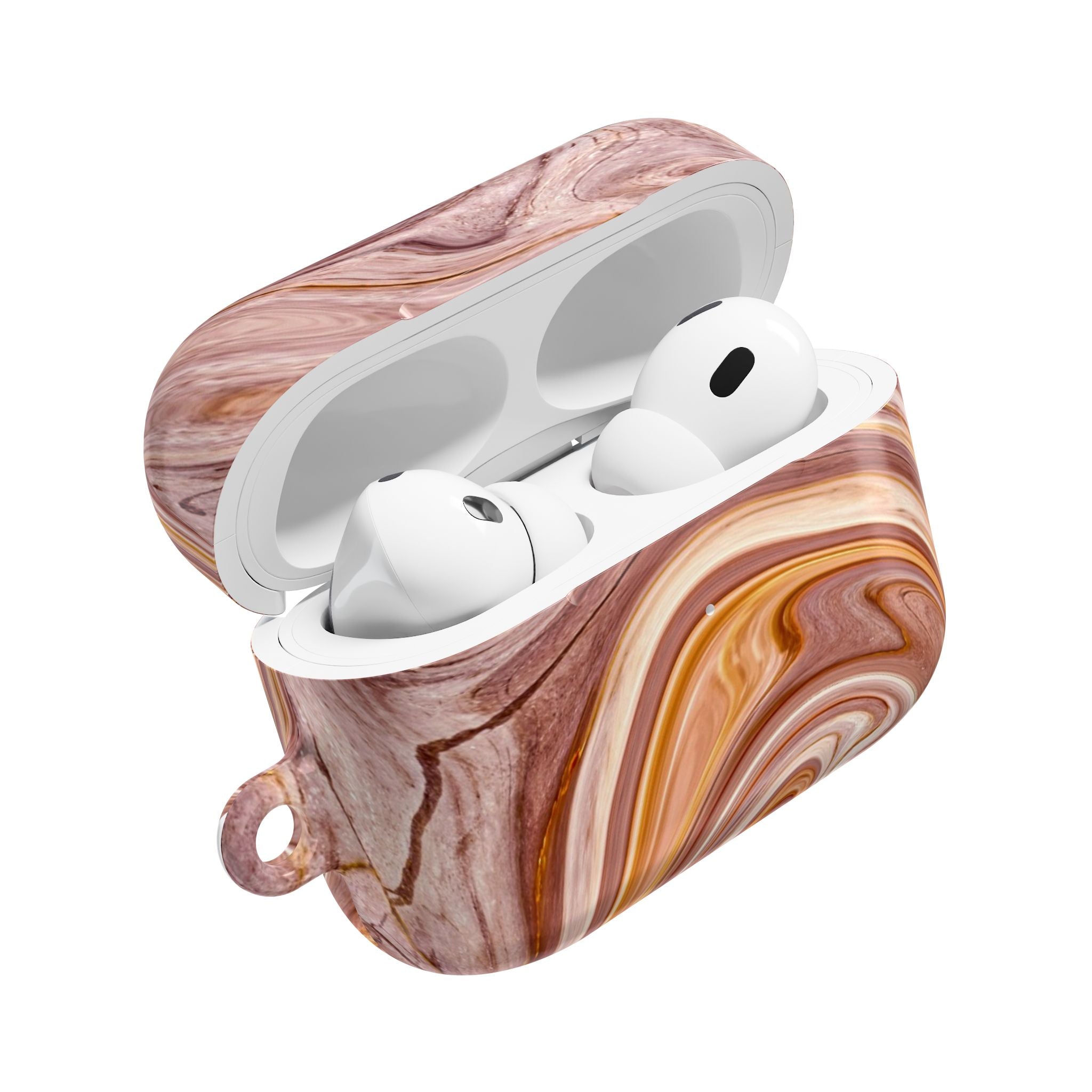 Marble Swirl AirPod Case — Pink & Gold Abstract Protective Cover