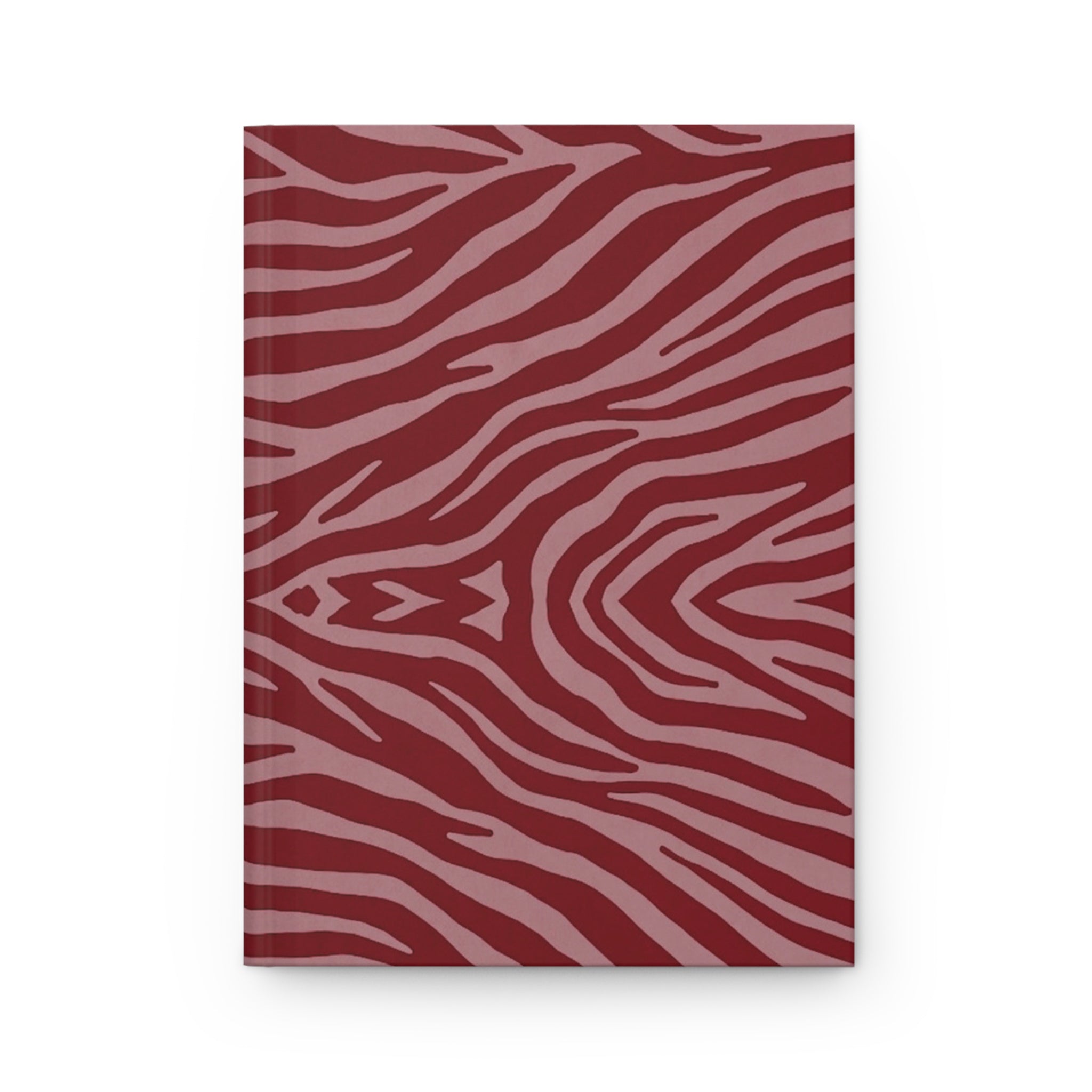 Red Zebra Pattern Hardcover Journal — Maroon Animal Print Notebook for Notes & Gifts