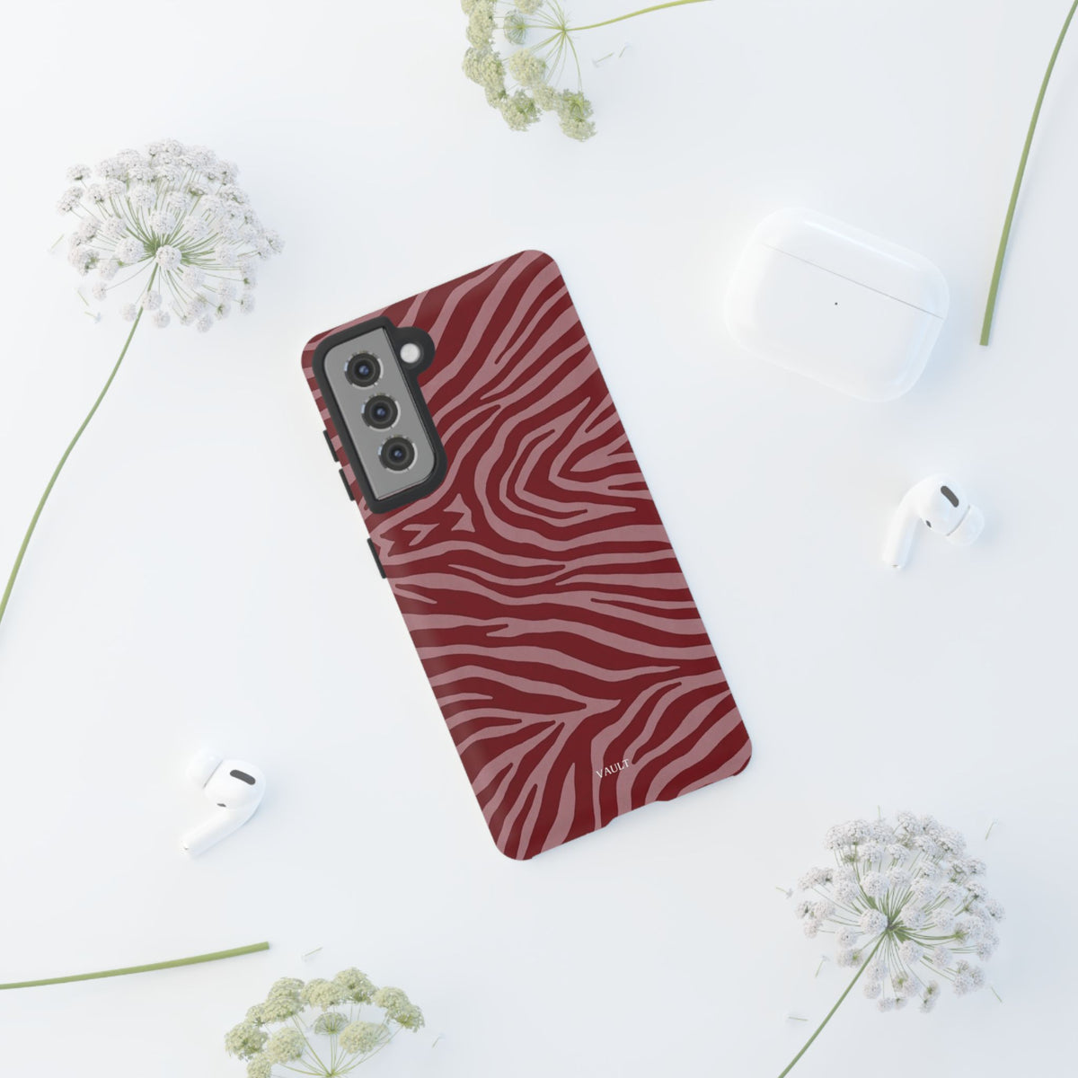 Red Zebra Print Tough Phone Case