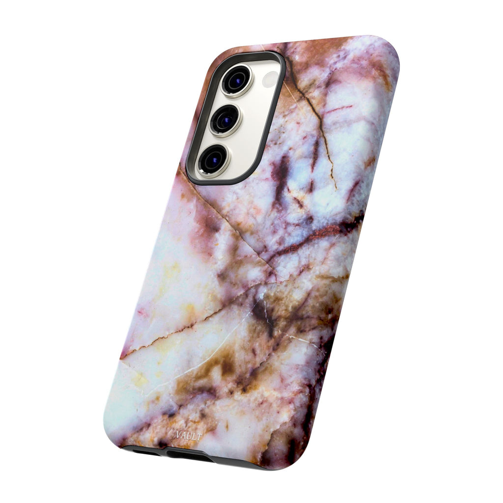 Marble Vein Tough Phone Case — Pink Quartz Protective Cover