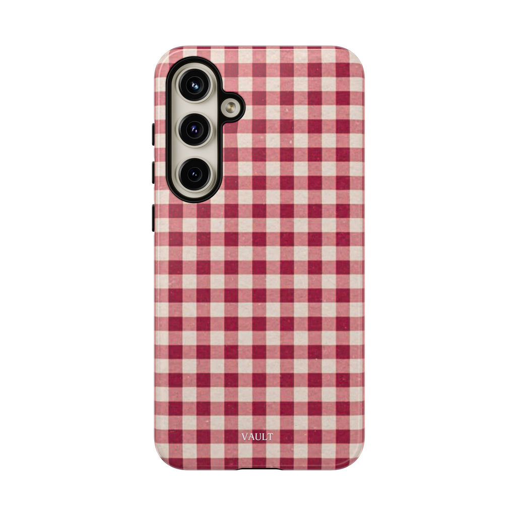 Gingham Phone Case — Red Plaid Tough Case