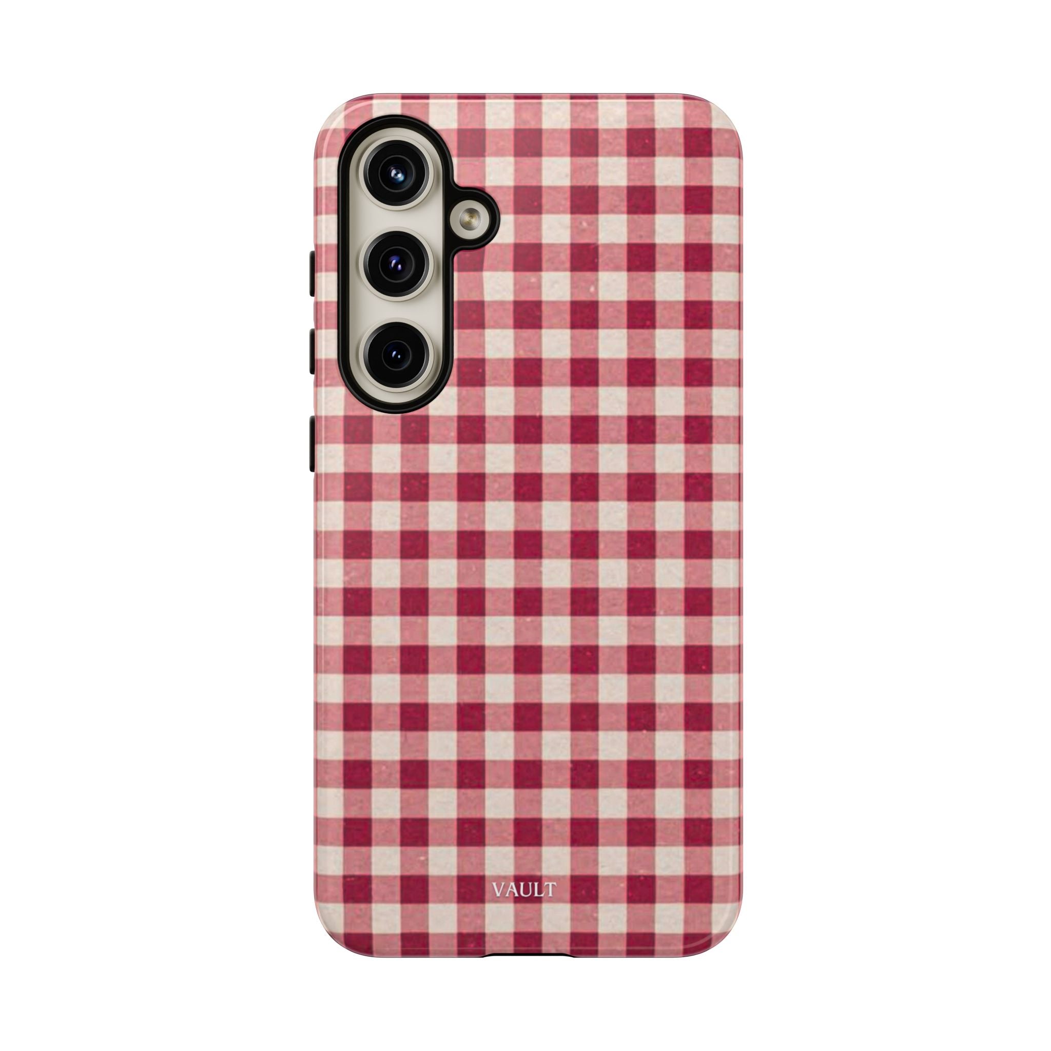 Gingham Phone Case — Red Plaid Tough Case