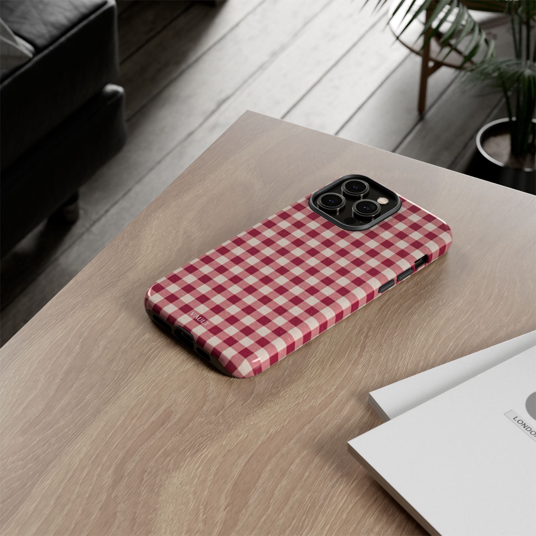 Gingham Phone Case — Red Plaid Tough Case