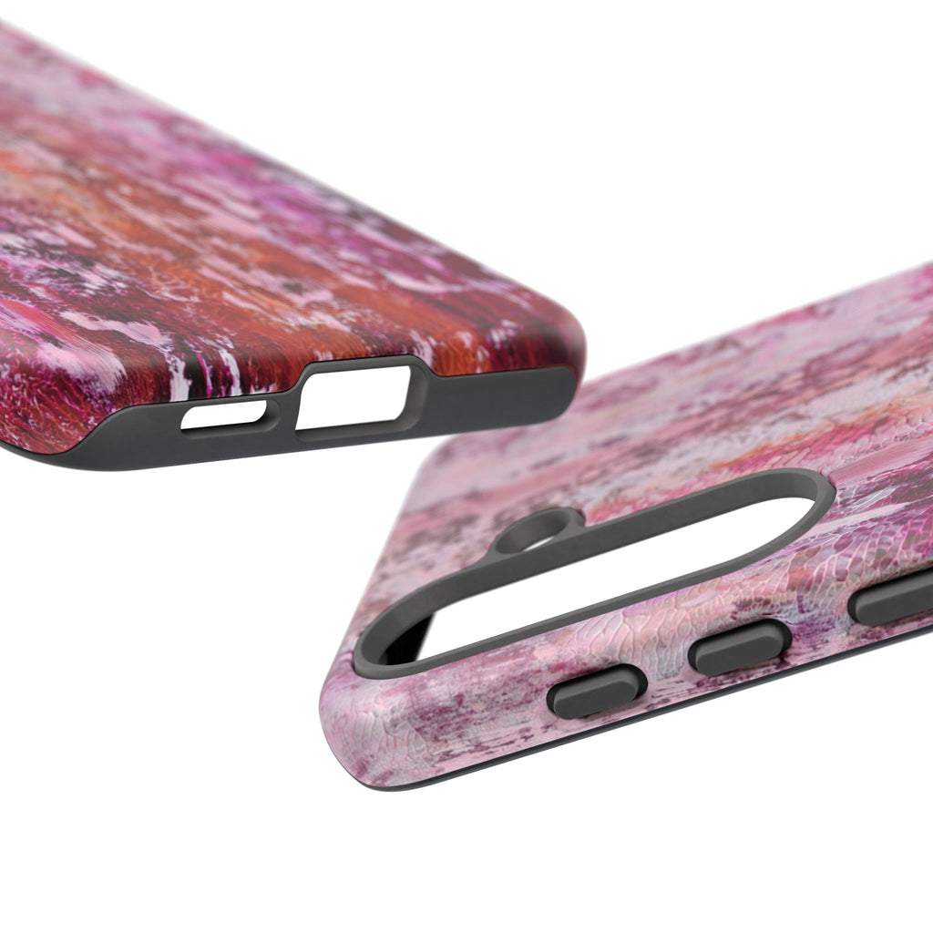 Pink Abstract Art Tough Phone Case — Protective Artistic Phone Cover