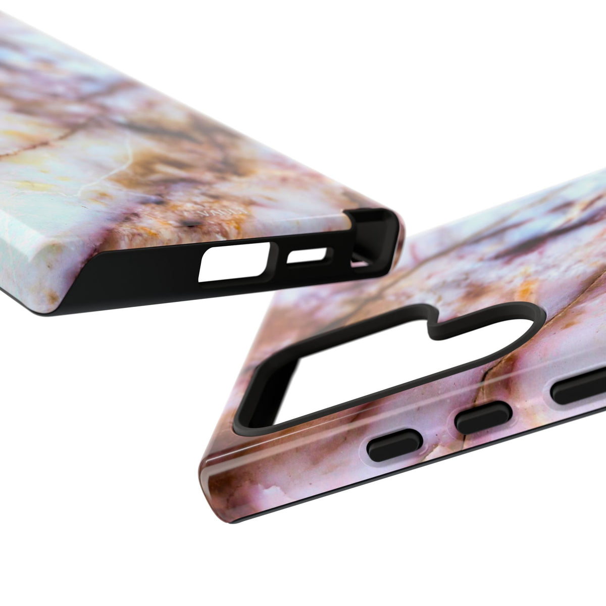 Marble Vein Tough Phone Case — Pink Quartz Protective Cover