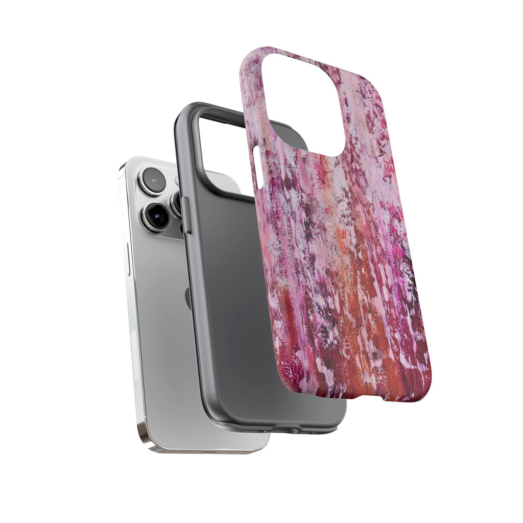 Pink Abstract Art Tough Phone Case — Protective Artistic Phone Cover