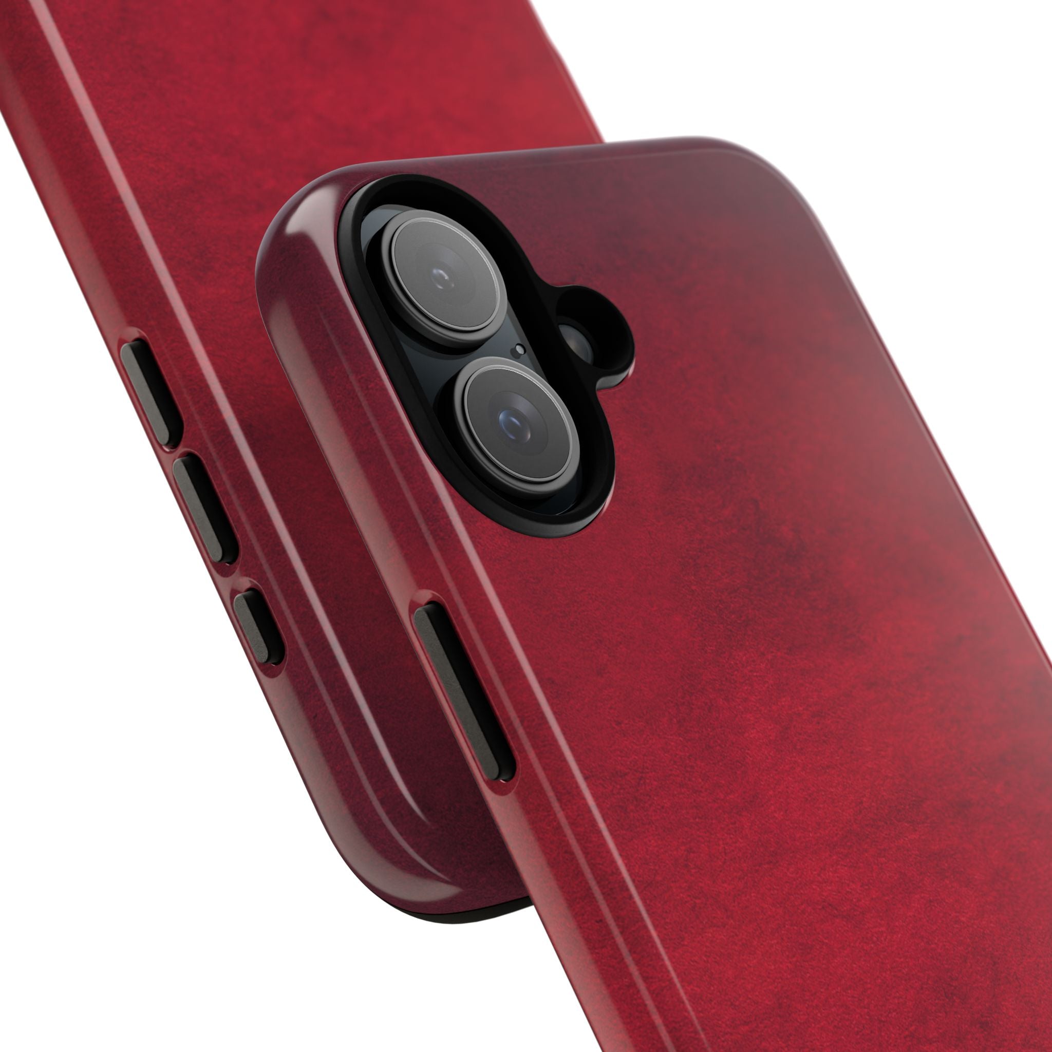 Red Leather Texture Phone Case Impact-Resistant Case