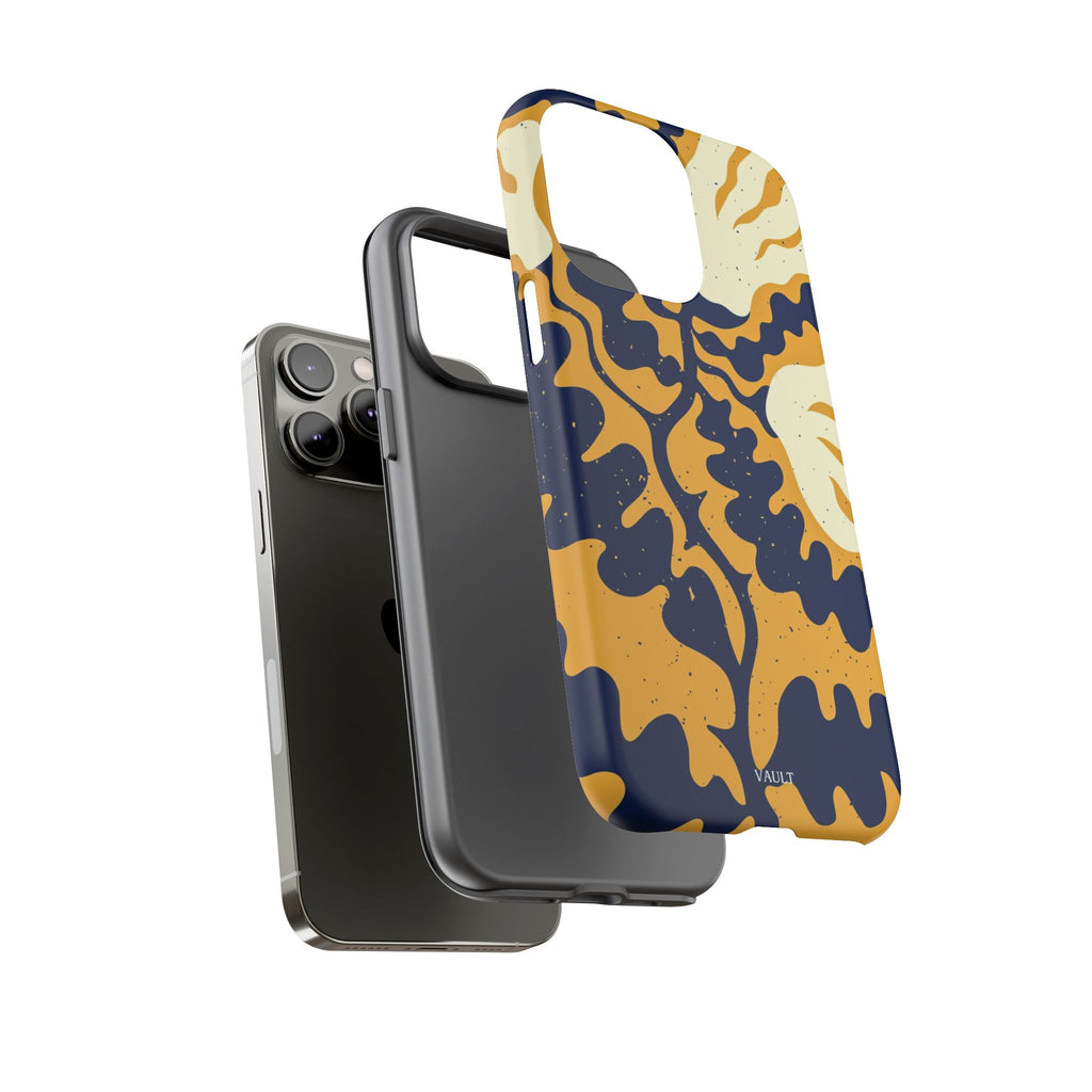 Bold Abstract Floral Phone Case (Navy & Mustard)