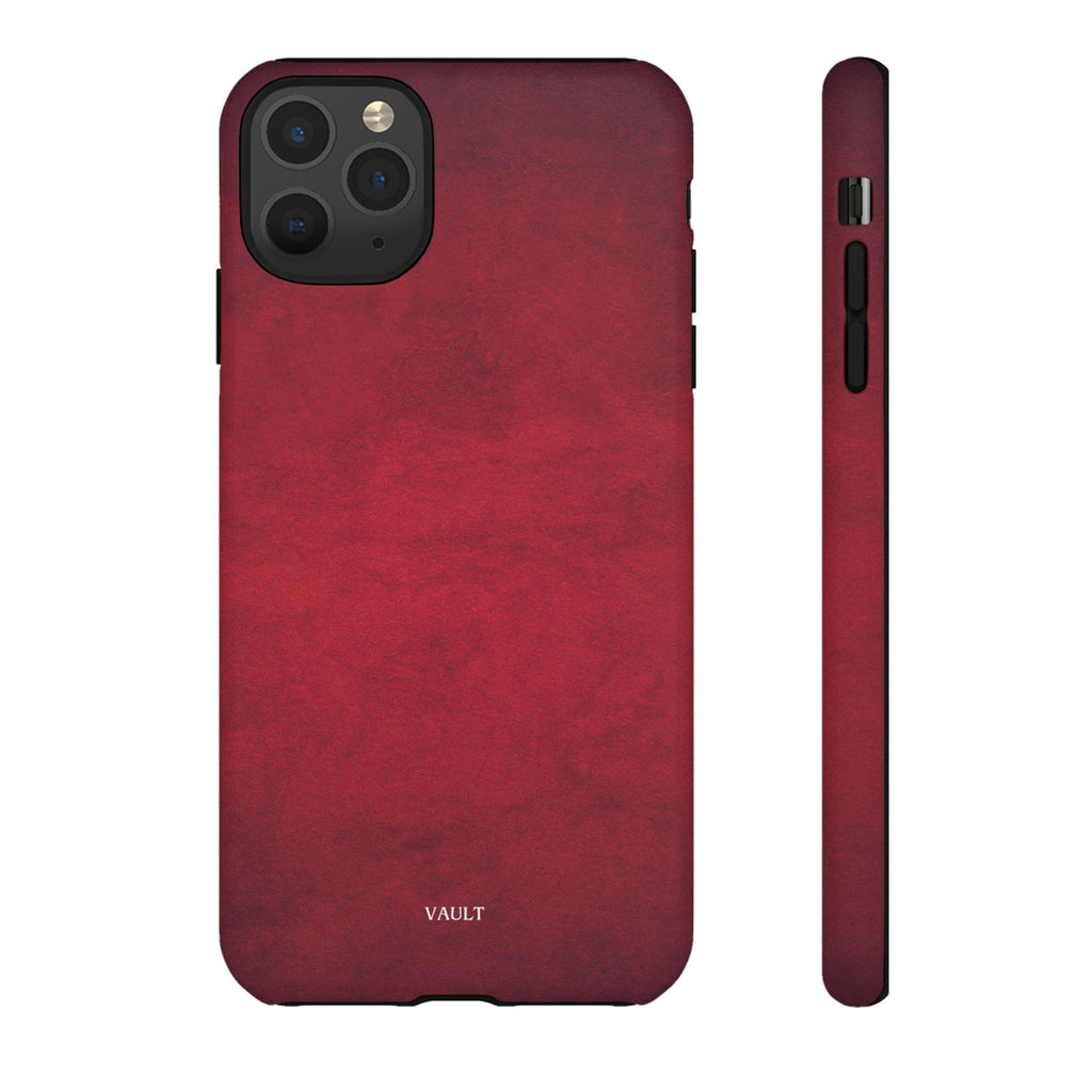 Red Leather Texture Phone Case Impact-Resistant Case