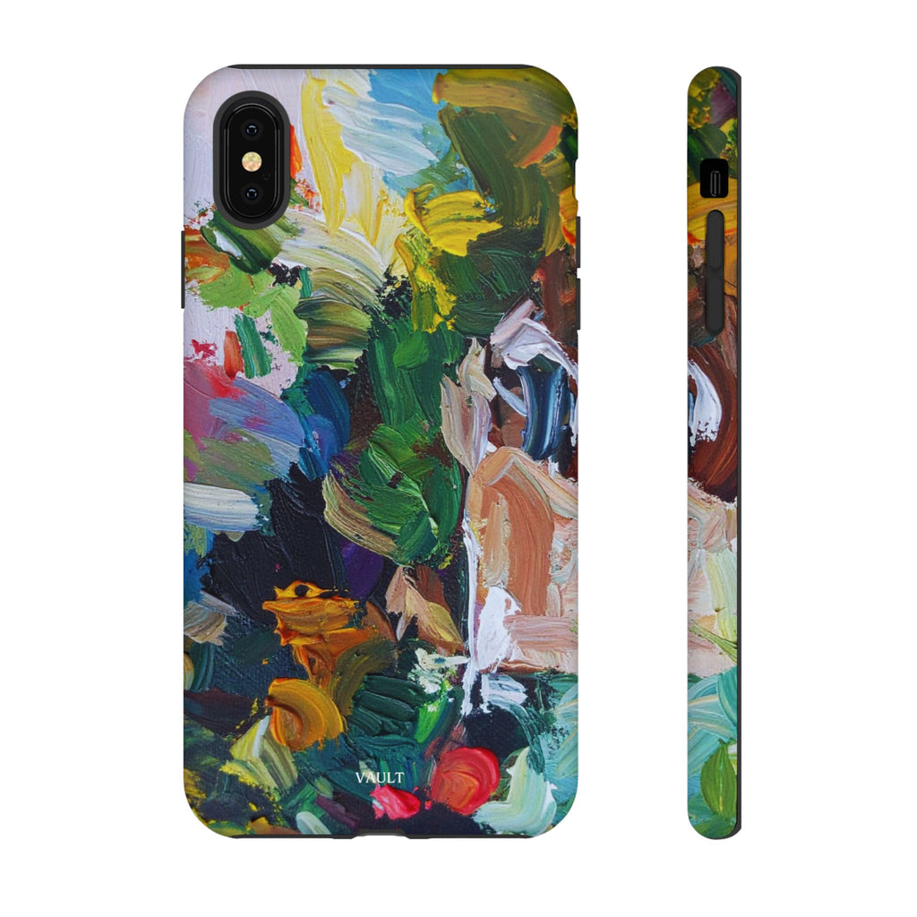 Abstract Paint Brushstroke Phone Case — Colorful Artistic Tough Case