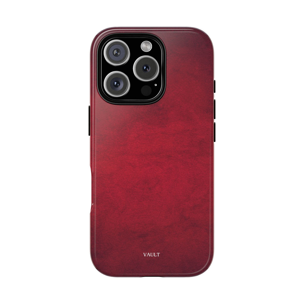 Red Leather Texture Phone Case Impact-Resistant Case