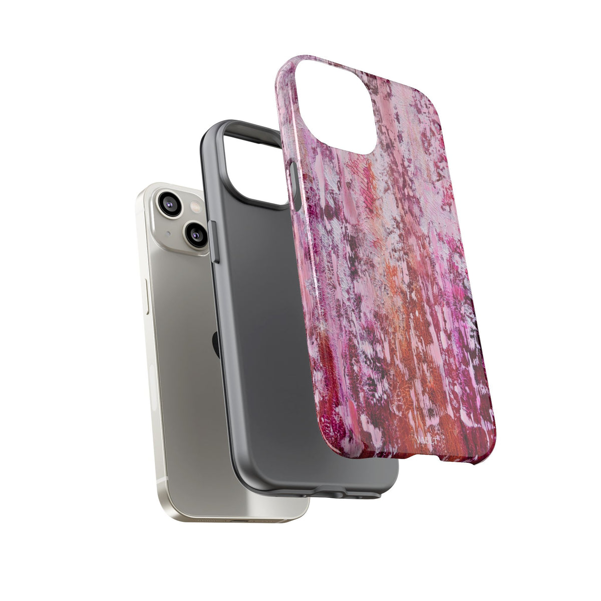 Pink Abstract Art Tough Phone Case — Protective Artistic Phone Cover