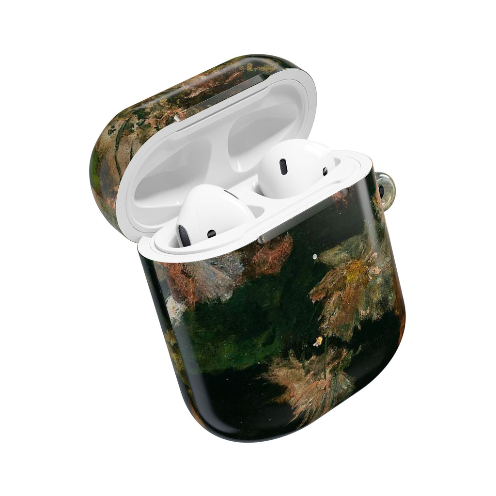 AirPods Case — Dark Green Brown Marble Protective Cover