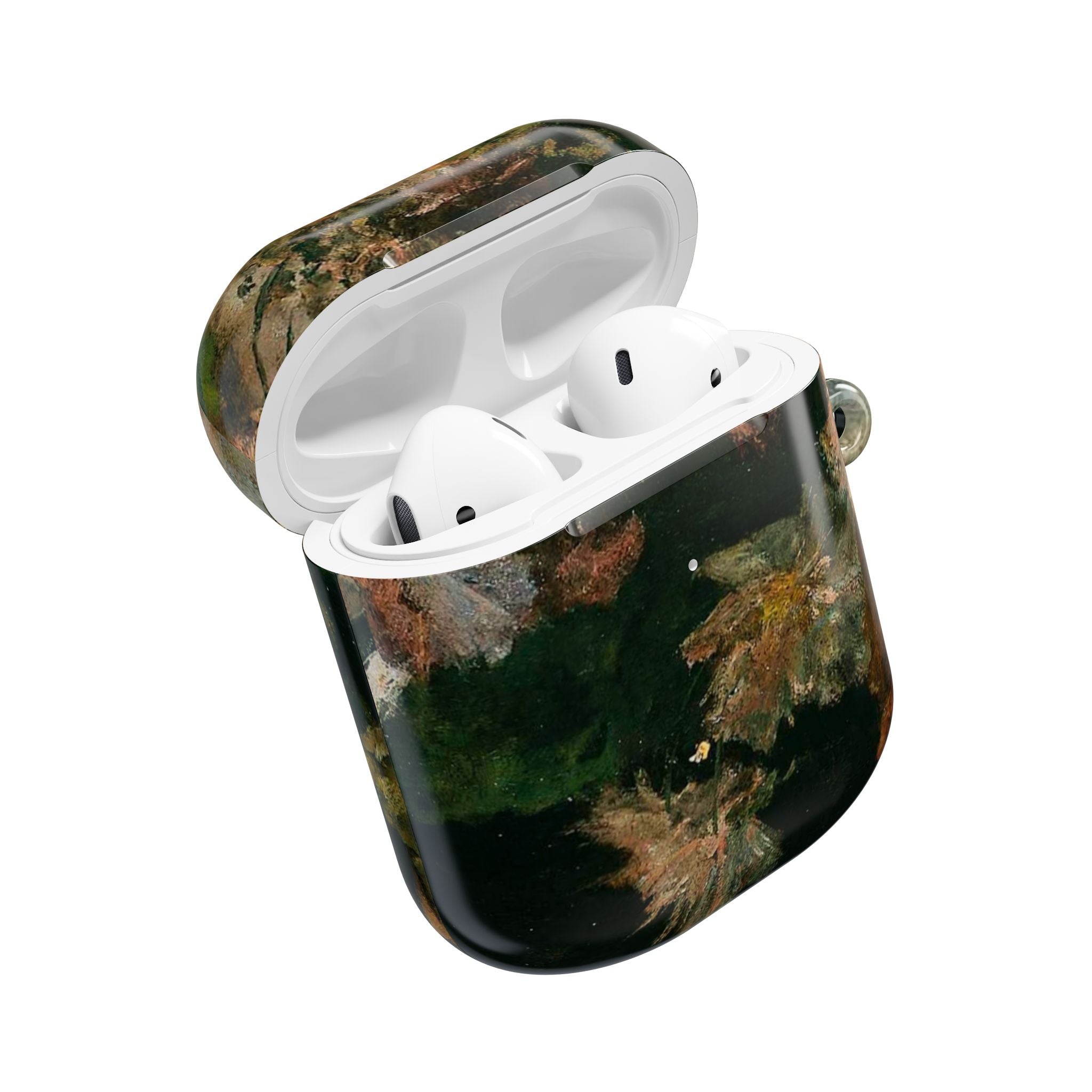 AirPods Case — Dark Green Brown Marble Protective Cover