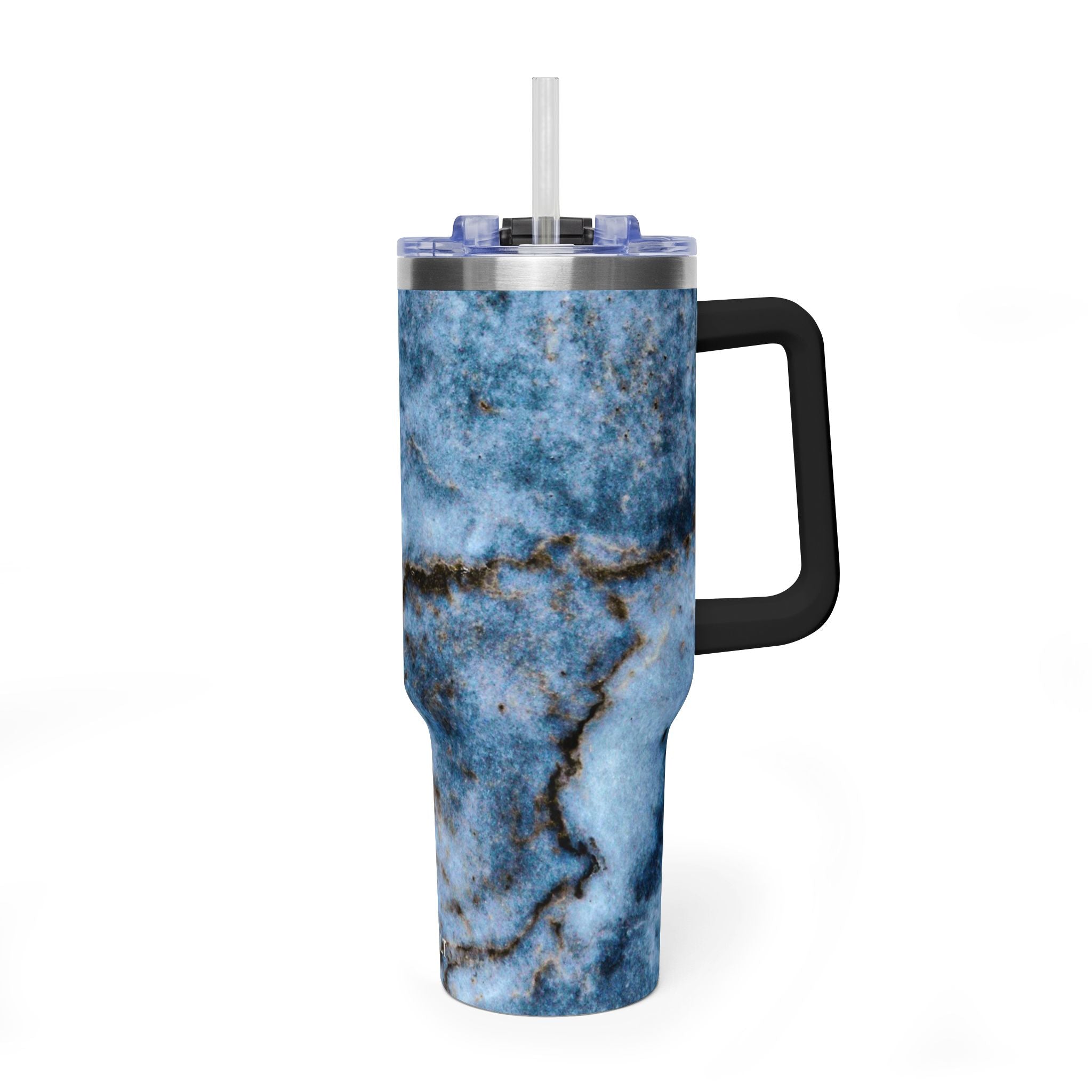 40oz Blue Marble Vacuum Tumbler