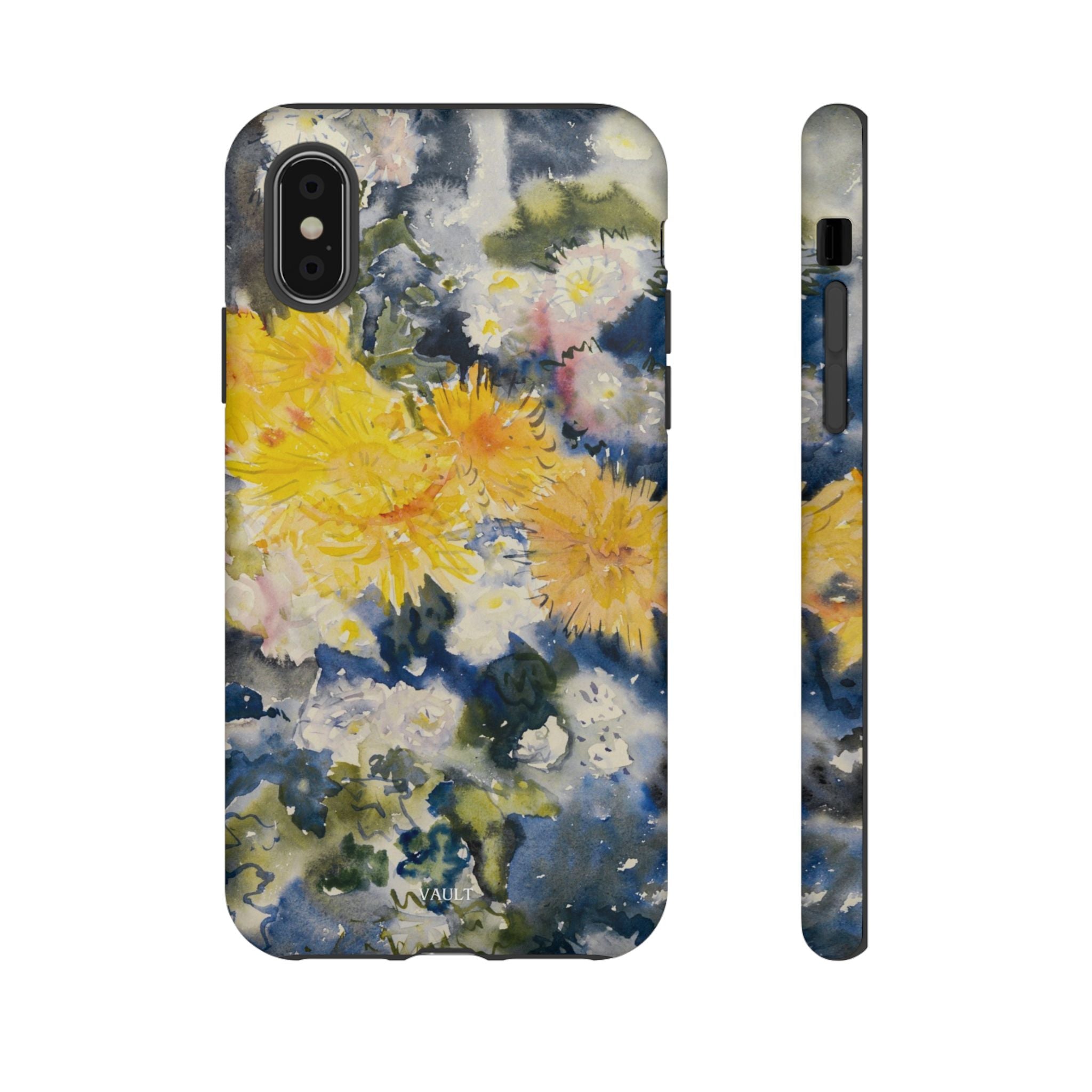 Floral Watercolor Phone Case – Yellow Chrysanthemums Design