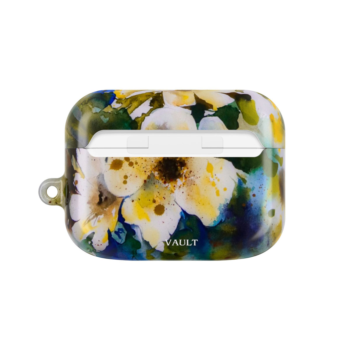Floral Watercolor AirPod Case — White & Yellow Blossom Protective Cover