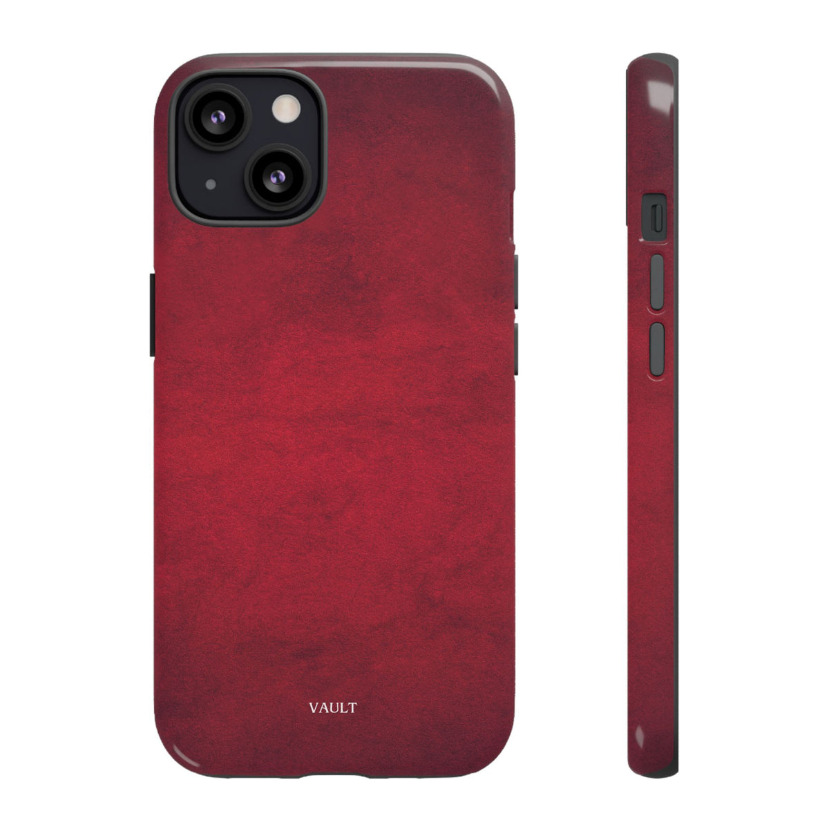 Red Leather Texture Phone Case Impact-Resistant Case