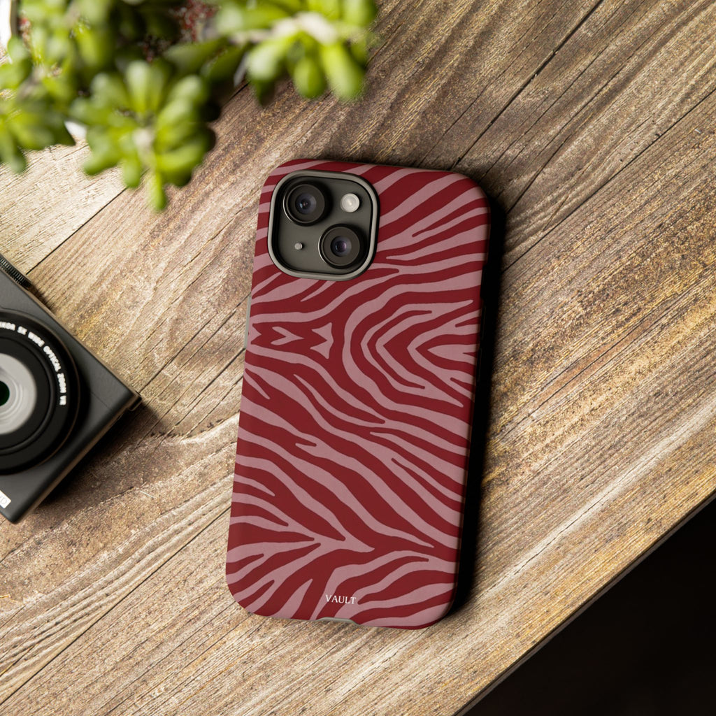 Red Zebra Print Tough Phone Case