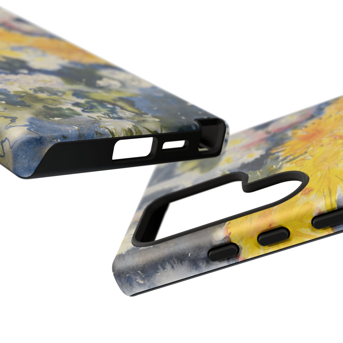 Floral Watercolor Phone Case – Yellow Chrysanthemums Design