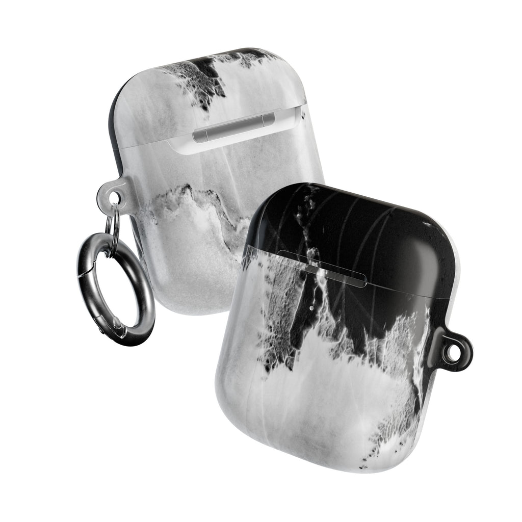 Marble Ink AirPod Case — Black & White Abstract Protective Cover