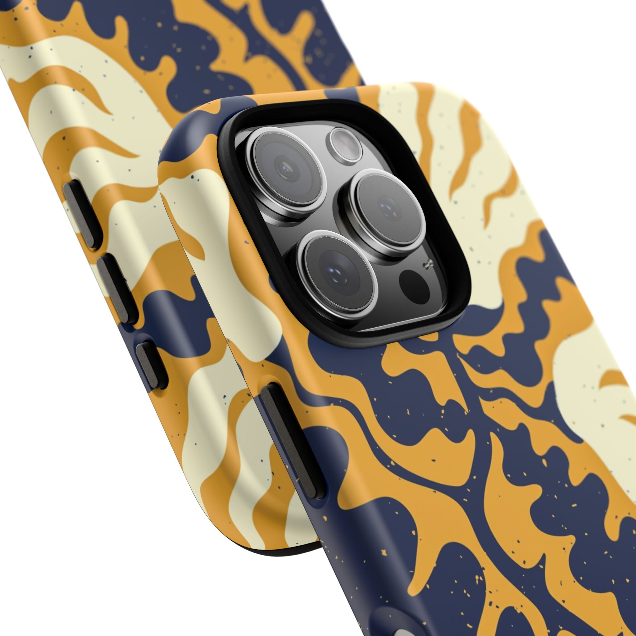 Bold Abstract Floral Phone Case (Navy & Mustard)