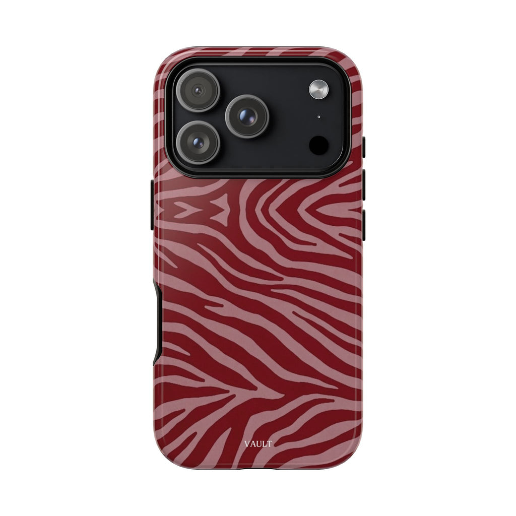 Red Zebra Print Tough Phone Case