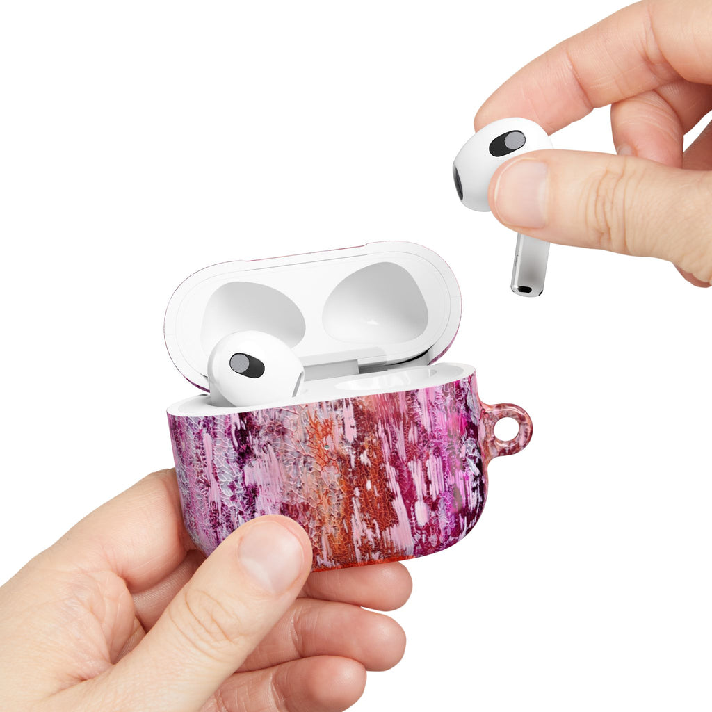 Abstract Pink Marble AirPod Case – Protective Artistic Earbud Cover