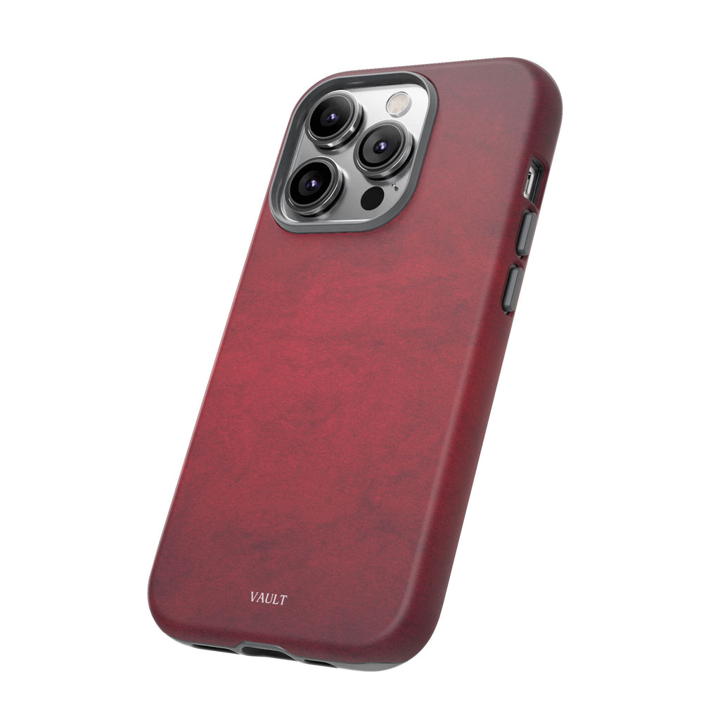 Red Leather Texture Phone Case Impact-Resistant Case