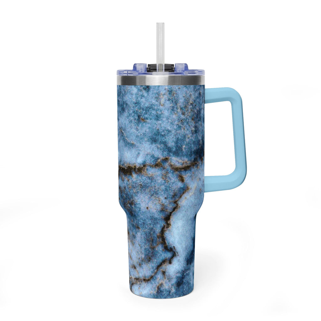 40oz Blue Marble Vacuum Tumbler